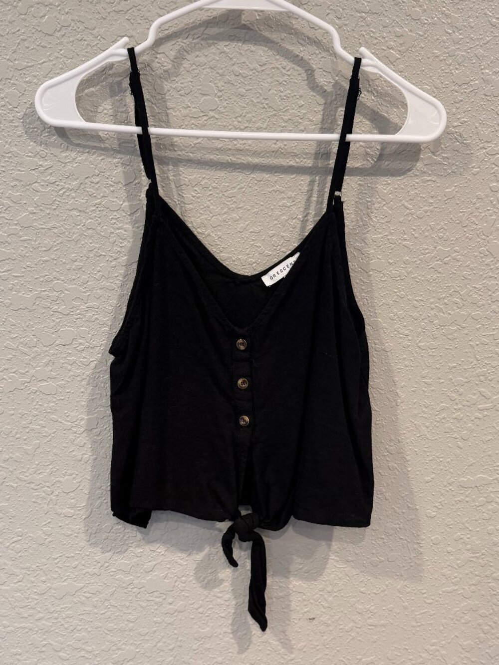 Crescent Button Down Tank Top | Size M | Black